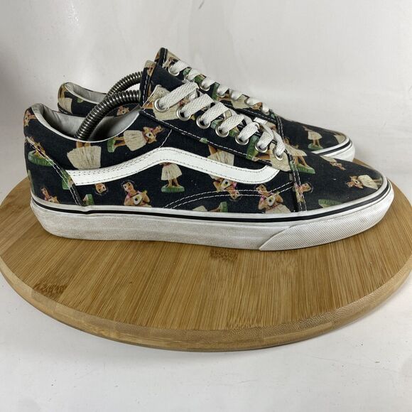 Vans Authentic Hula Girl Aloha Black Lace-Up Mens 7.5 US Womens 9 - Picture 3 of 8